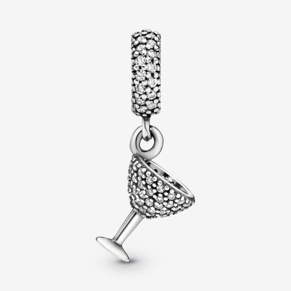 Pandora Moments Pavé Cocktail Glass Dangle Charm, RETIRED - Picture 1 of 11